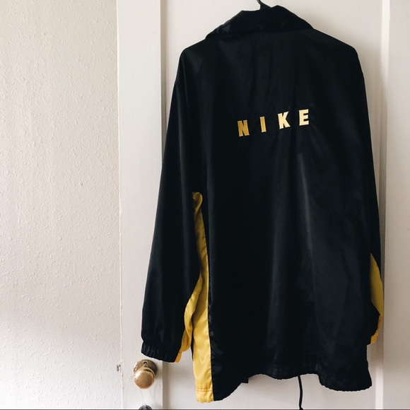 Vintage Nike black & gold coaches jacket SZ M - Picture 3 of 8